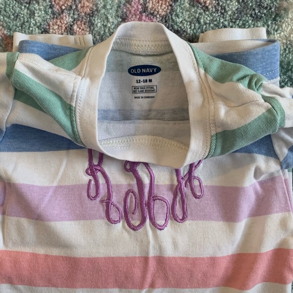 Spring Rainbow Pajamas w Monogram “kKa” - Picture 3 of 4